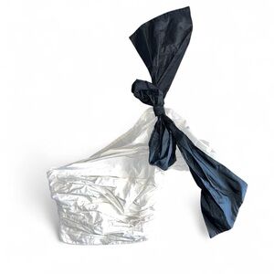 Unique/ Avant Garde Zara silver and black dress with a touch of whimsy